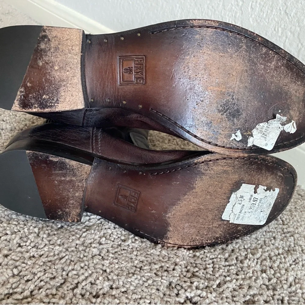 FRYE Brown Leather Boots Size 8.5 - Picture 5 of 6